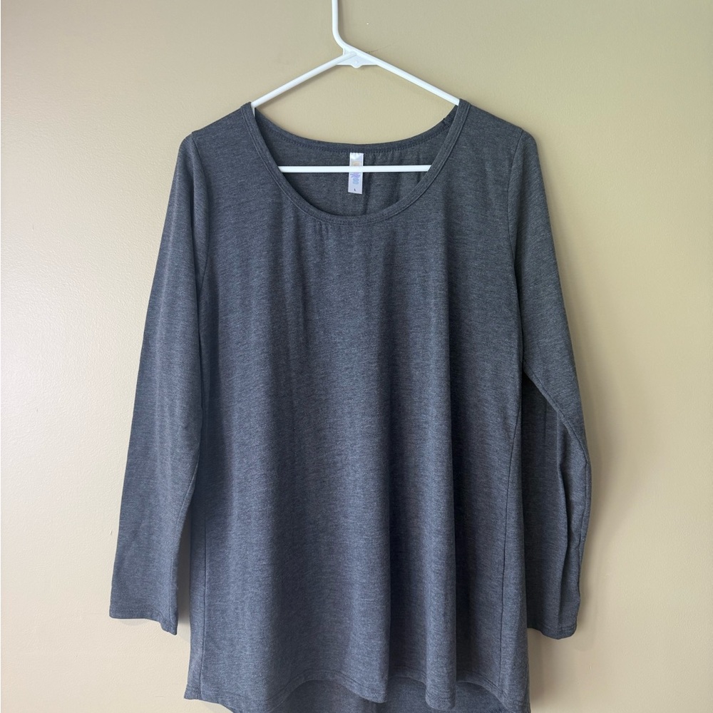 LuLaRoe Gray 3/4 Sleeve Relaxed Tunic